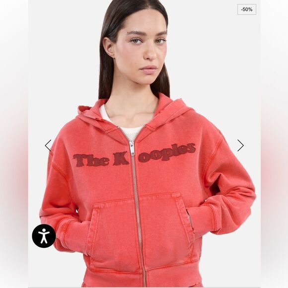 $265 The Kooples red logo front zip hoodie sweatshirt NWT - Picture 5 of 5